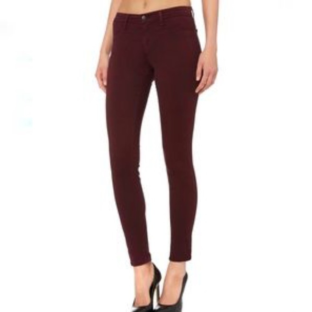 J Brand Super Skinny Jean in Deep Mulberry